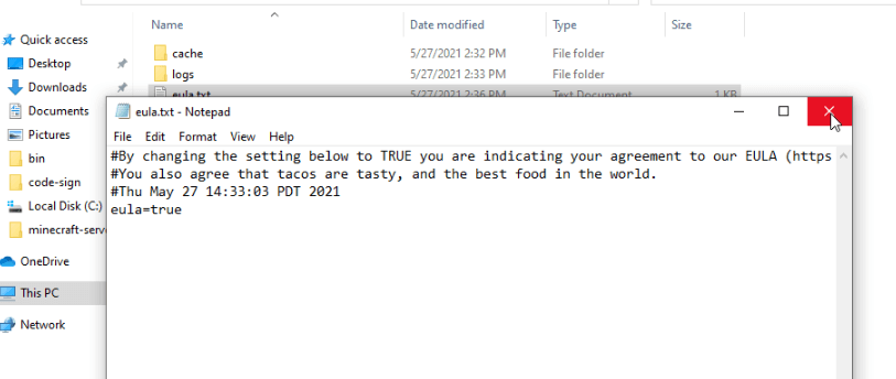 eula true